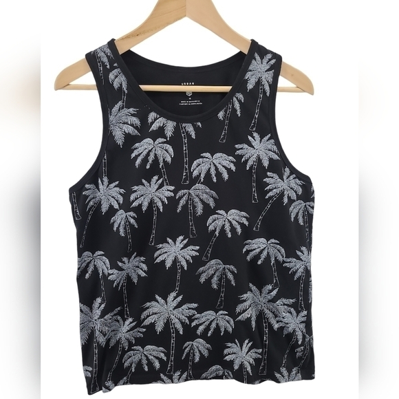 Urban Heritage Tank Top Muscle Tee Men's Black Shirt Medium Palm Tree Beach Wear - Picture 2 of 4